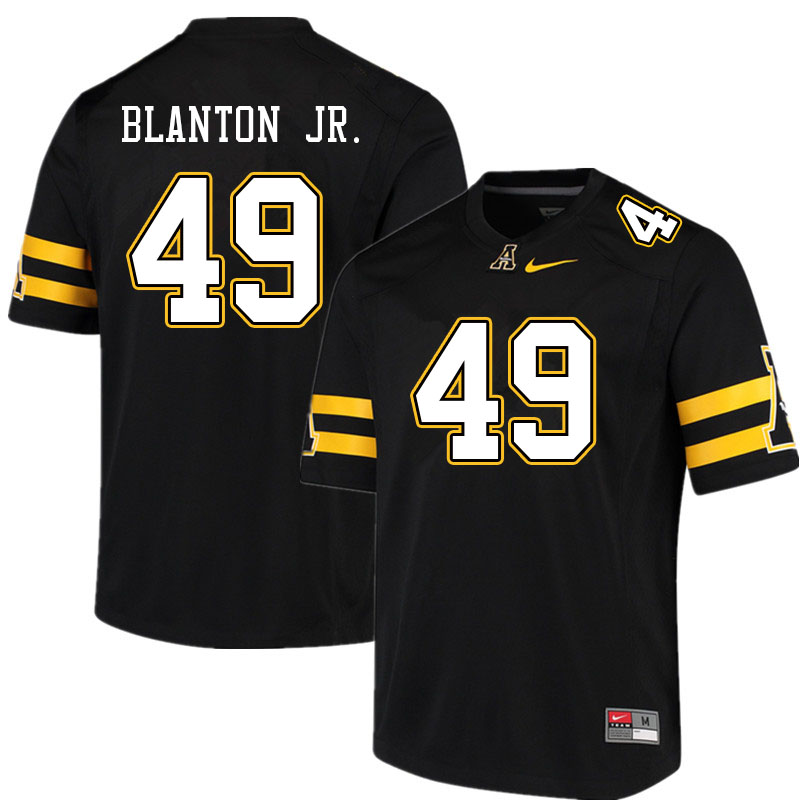 Men #49 Nate Blanton Jr. Appalachian State Mountaineers College Football Jerseys Sale-Black - Click Image to Close